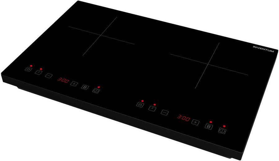 Inventum VKI3020ZWA inductie kookplaat 56 5 cm 2 kookzones 1-fase plug en play Timer Kinderslot 8 standen 3500 W Vrijstaand Zwart