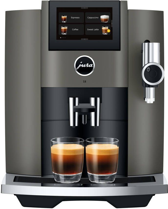 JURA S8 Dark Inox (EB) Model 2023 volautomaat espressomachine met automatische melkopschuimer [incl. gratis schoonmaakpakket twv 37 99 en gratis koffiebonen van LUDIQX Koffie] - Foto 5