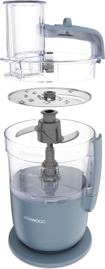 Kenwood MultiPro Go FDP22.130GY Foodprocessors Blauw Snijd Rasp direct op je bord Opbergen in je keukenlade Veelzijdig: hakken snijden raspen Vaatwasser bestendige accessoires [onderdeel GO collectie] - Foto 6