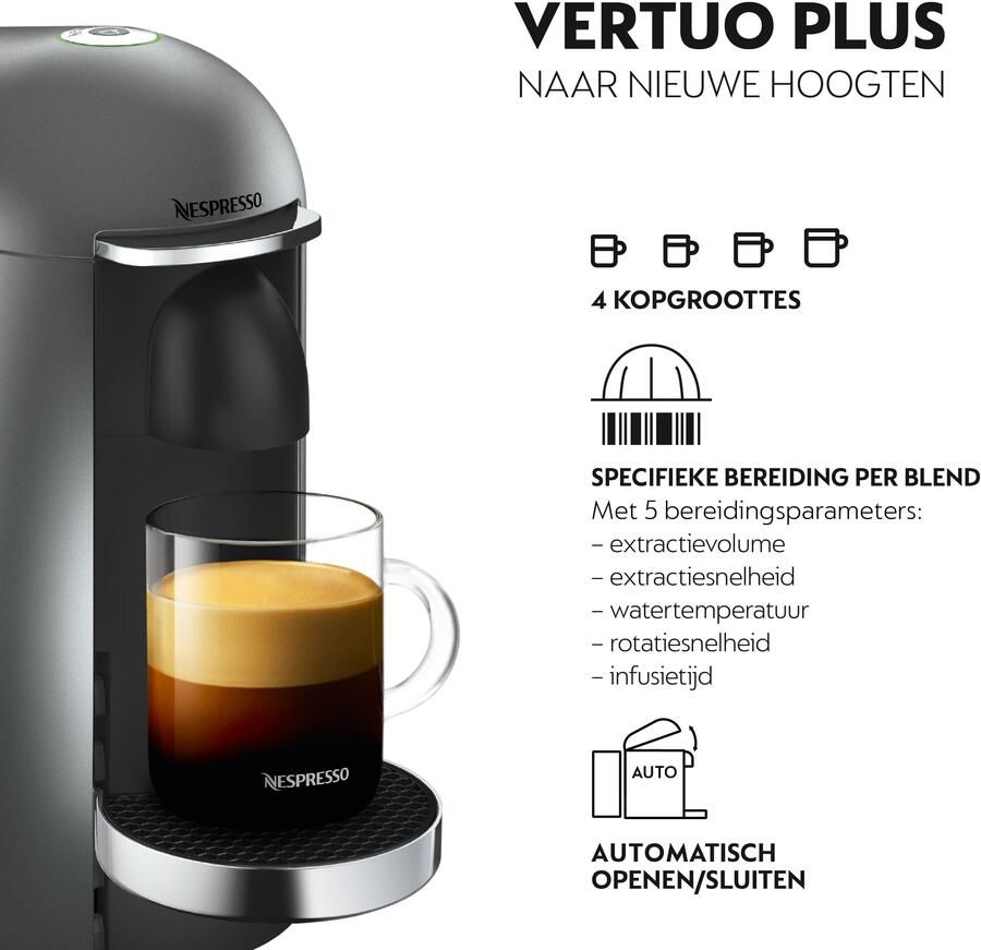 Krups Nespresso Vertuo Plus deLuxe XN900T Nespresso Grijs
