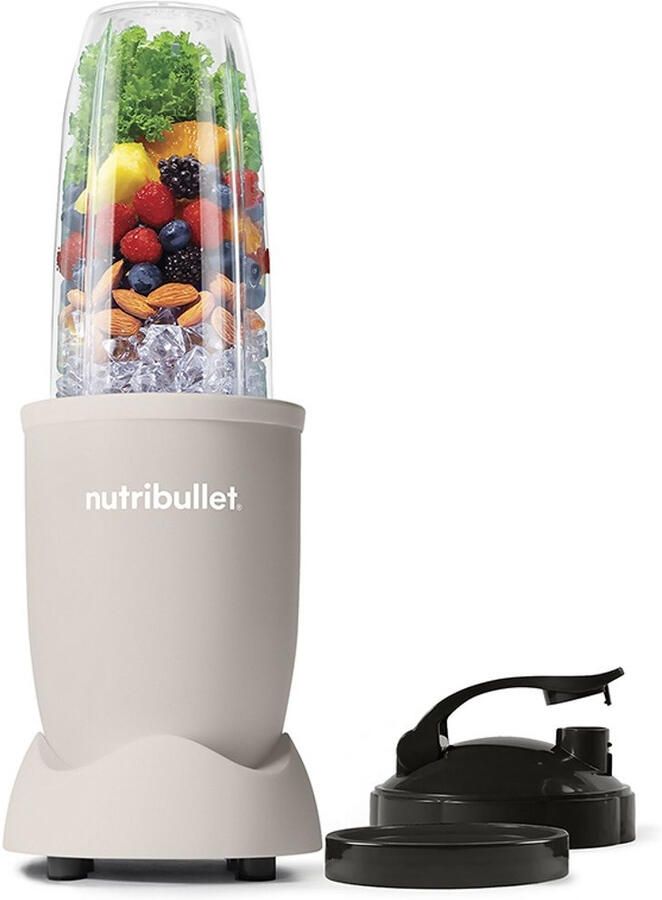 NutriBullet Exclusive Blender 900 Watt Smoothie Maker 700 ml Drinkbeker BPA & BPS-vrij – Incl. Accessoires To Go Deksel Linen Beige Incl. Digitaal Receptenboek