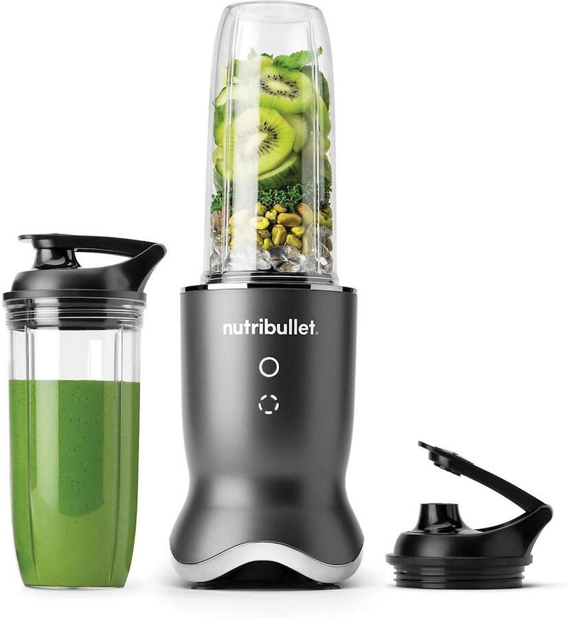 NutriBullet Ultra Krachtige Blender Incl Mixing Accessoires en To Go Beker 1200 Watt Verlichte Touch Knoppen Pulse Functie Grijs