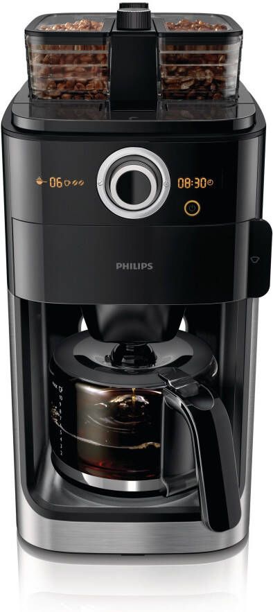 Philips Koffiezetapparaat met maalwerk Grind & Brew HD7769 00 dubbel bonenvak edelstaal zwart - Foto 3