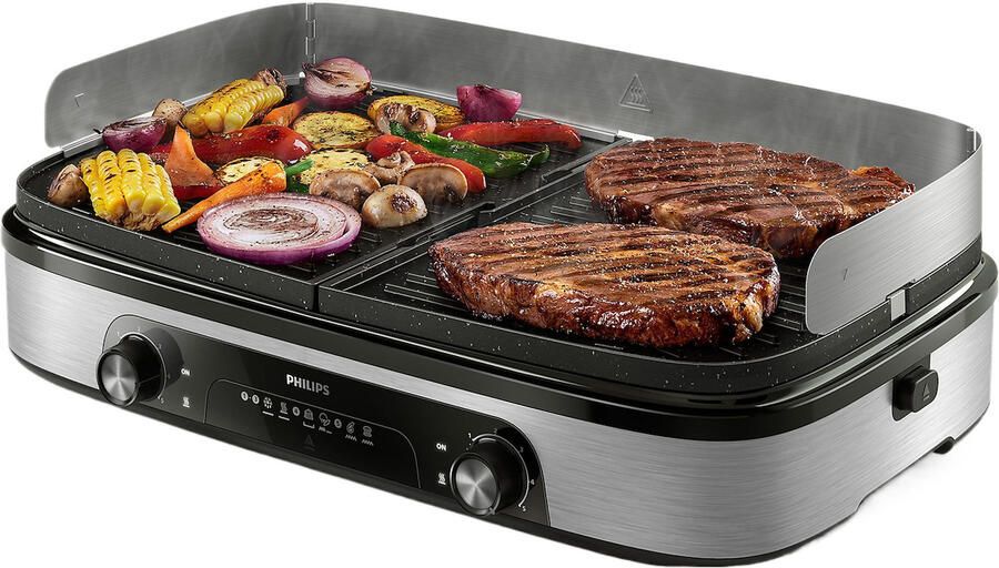 Philips Serie Elektrische Grill 2400W Grote Grilloppervlakte 2 Kookzones - Foto 1