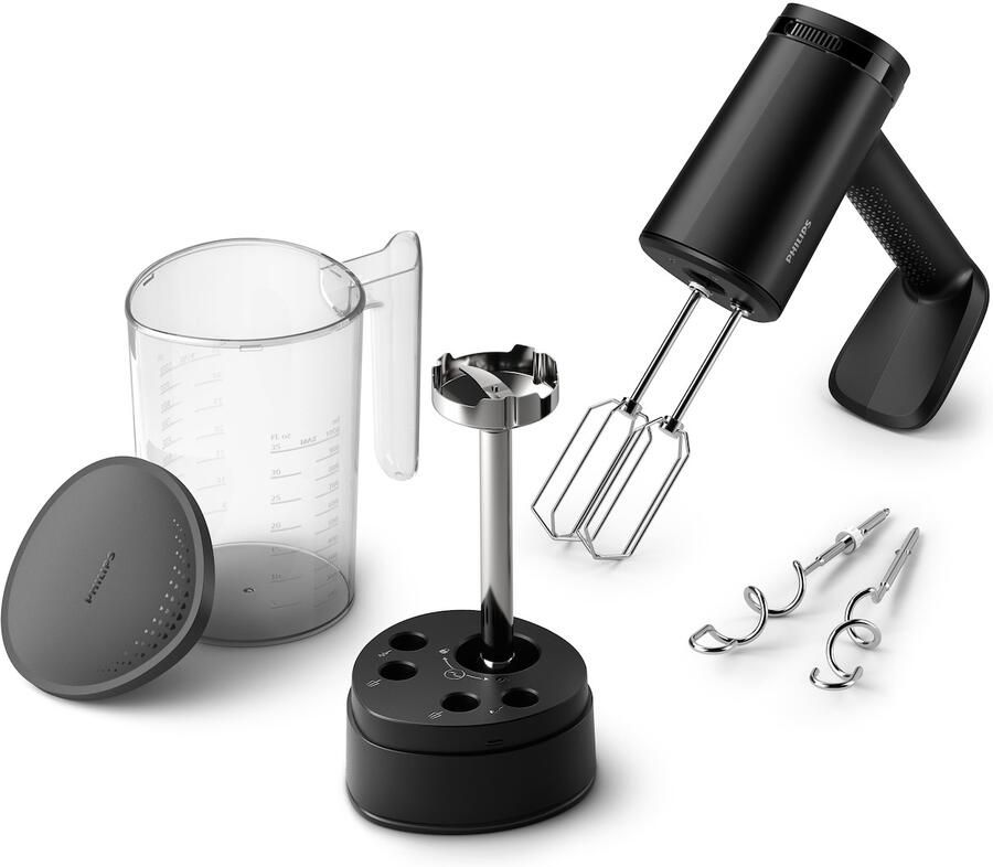 Philips Handmixer HR3781 10 5000 Series met antispraydesign en beker voor slim opbergen