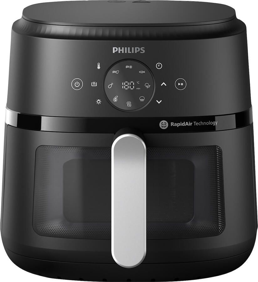 Philips Airfryer 2000 NA231 00 met 6.2L kijkvenster RapidAir technologie en 13 kookfuncties zwart zilver - Foto 3