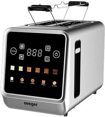 SEEGER Digital Toaster Broodrooster met touchscreen 2 Sleuven Timerfunctie Ontdooien & Opwarmen 6 Bruiningsniveaus Met Kruimellade RVS - Foto 2