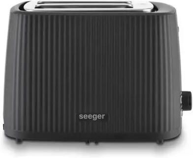 SEEGER Broodrooster Plissé Design 7 Warmteniveaus Toaster 930 Watt Ontdooifunctie Compact Zwart - Foto 2