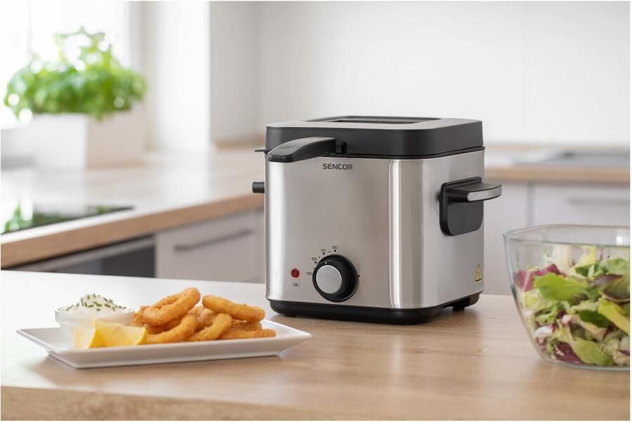 Sencor SFR 6200SS frituurpan friteuse 1 5 liter 900W 130 tot 190 graden met kijkvenster cool touch handvat - Foto 3