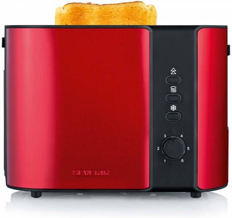 Severin AT 2217 broodrooster 2 snede(n) Zwart Rood 800 W