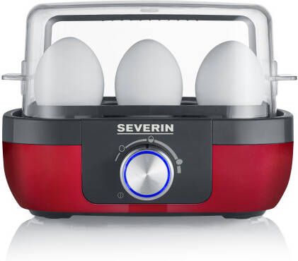 Severin EK 3168 eierkoker voor 6 eieren pocheerfunctie rood - Foto 3