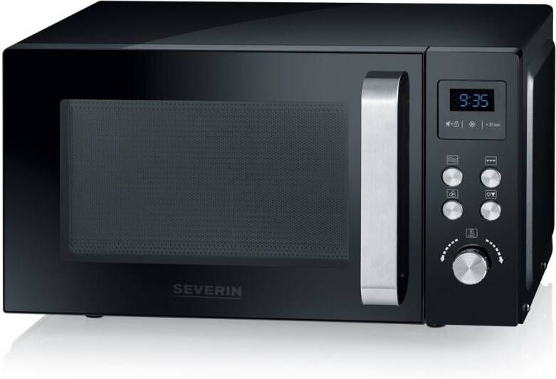 Severin MW 7752 Combi Magnetron met grill- en heteluchtfunctie tot 200 °C Incl Pizzaplaat Ø 28 cm 23 Liter Timer en Automatische programma's Zwart Zilver - Foto 5