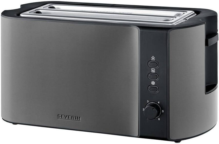 Severin AT 9341 Broodrooster – Toaster 2 lange sleuven 6 standen – Zwart RVS