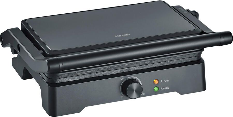 Severin KG 2391 Multigrill XL Contactgrill 180˚ Uitklapbaar Regelbare thermostaat 1800W Anti-aanbaklaag PFAS-vrije grillplaten Zwart - Foto 2