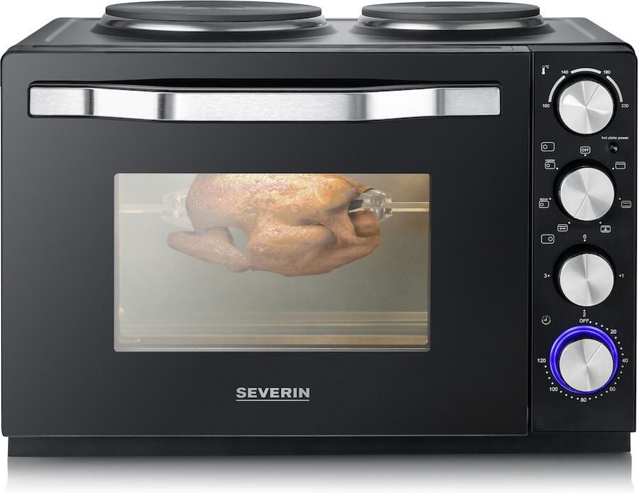 Severin TO 2074 Bak- en broodrooster oven met kookplaten Zwart - Foto 2