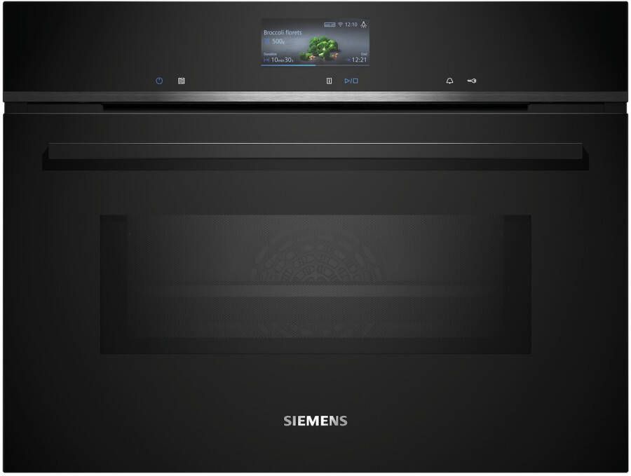 Siemens CM776G1B1 iQ700 60cm x 45cm Compacte inbouw bakoven met magnetron Eenvoudig te reinigen met pyrolytische zelfreiniging activeClean cookControl Pro: altijd uitstekende resultaten