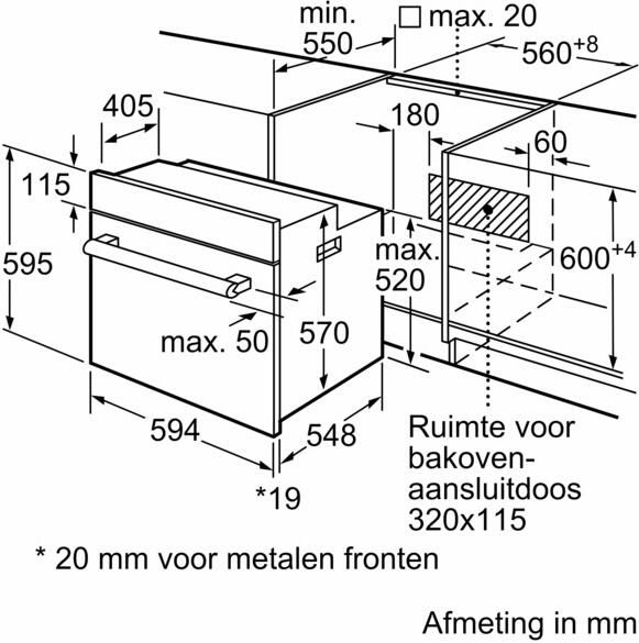 Siemens HB113FBS1 inbouw oven (Inbouw Multifunctionele oven 66 l 594 mm breed)