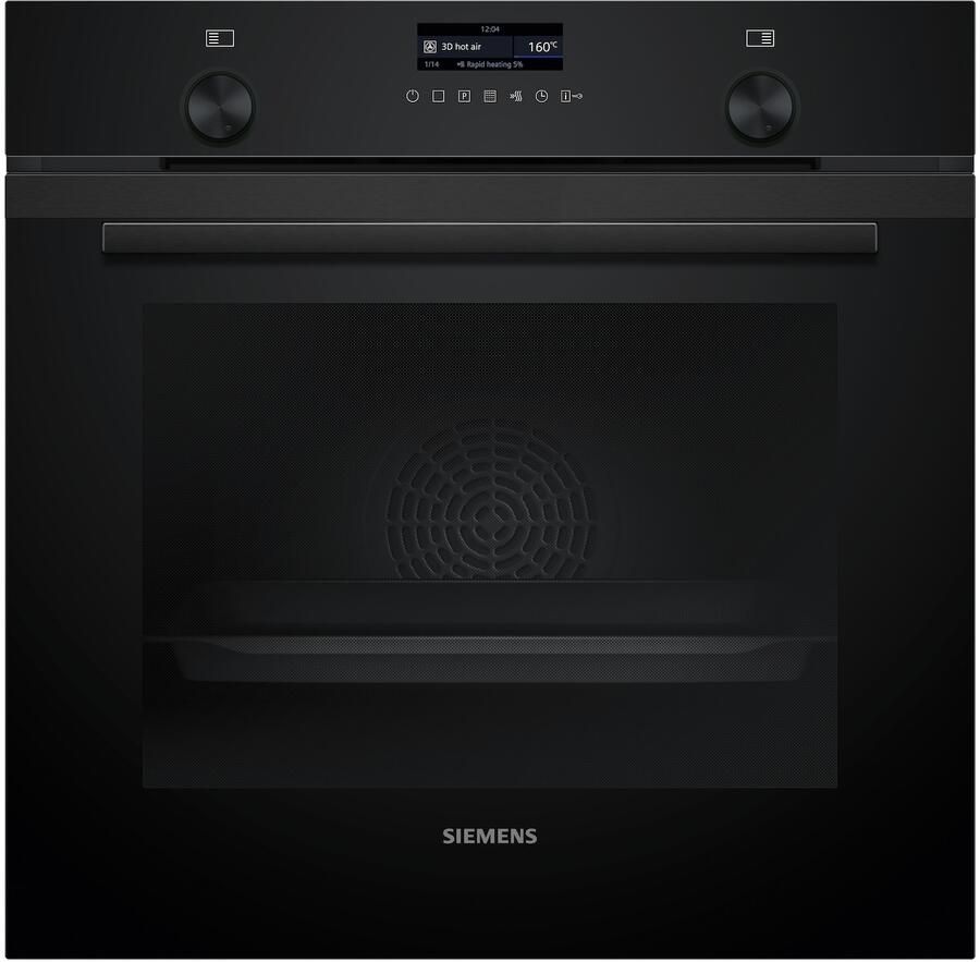 Siemens HB279GBB3 iQ500 Inbouwoven 60 x 60 cm Zwart Energielabel A Air Fry-functie met bakplaat: gezondere manier om te snacken eenvoudige reiniging met pyrolytische zelfreiniging