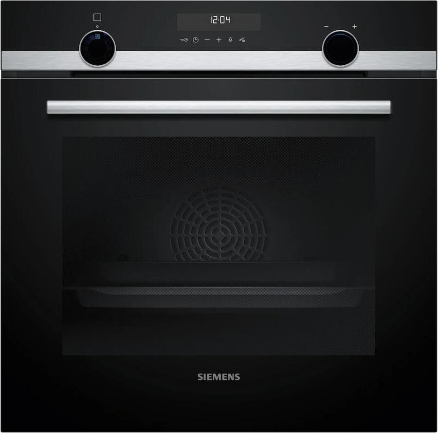 Siemens HB578GES7 iQ500 Inbouwoven 60 cm x 60 cm 71 l Eenvoudig te reinigen met pyrolytische zelfreiniging activeClean Home Connect 3D hetelucht: gelijkmatige warmteverdeling -Inox