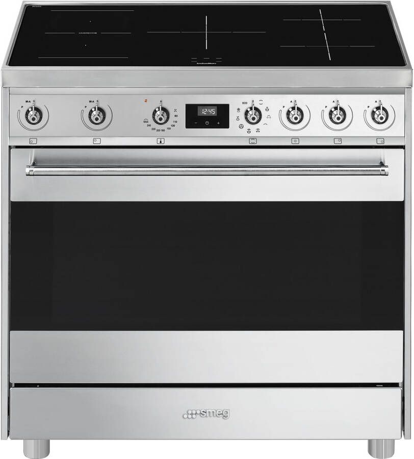 Smeg Symphony C9IMX9-1 fornuis Vrijstaand fornuis Electrisch Inductiekookplaat zones Roestvrijstaal