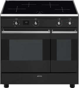 Smeg Concerto CG92IANT9 fornuis Vrijstaand fornuis Inductiekookplaat zones Antraciet A