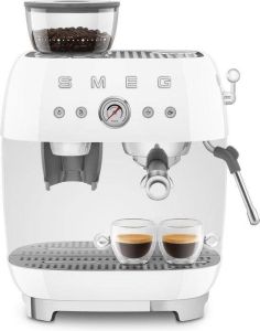Smeg EGF03WHEU Espressomachine met geïntegreerde bonenmaler Wit