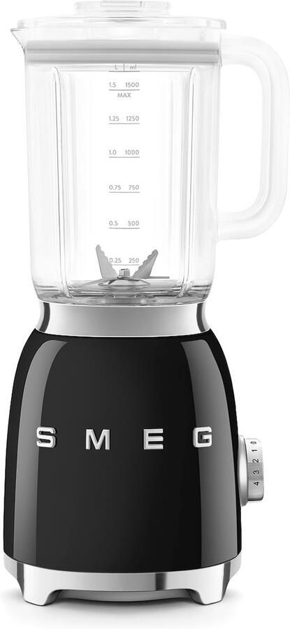 Smeg BLF03BLEU Blender Smoothie Blender 800W 1 5L Tritan™ Kan 4 Snelheden Ice Crush & Smoothie Functie '50s Style Zwart