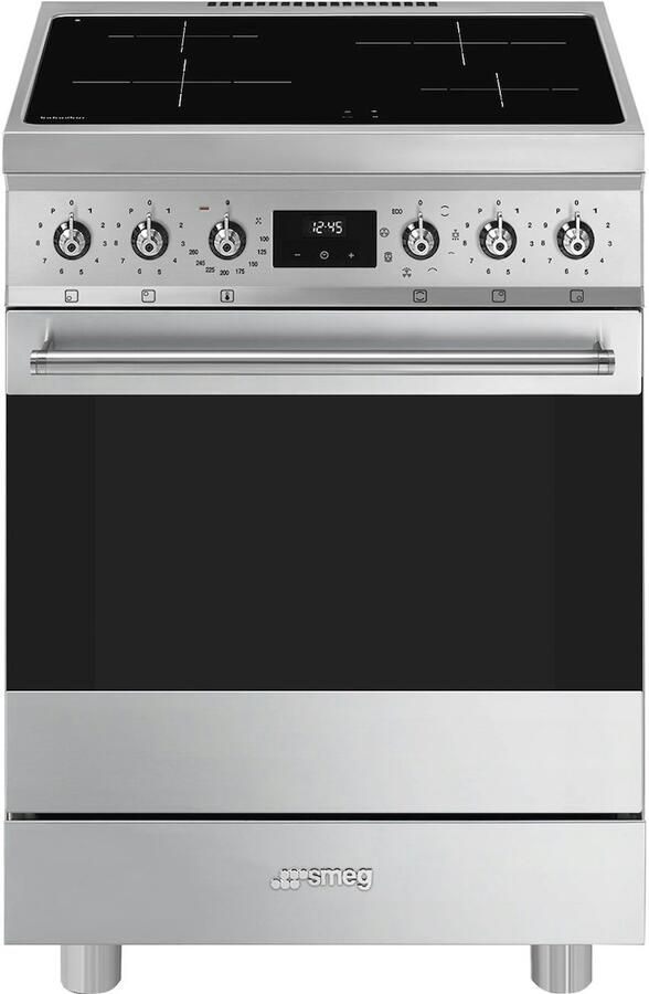 Smeg C6IMXM2 Inductie Fornuis 60 cm RVS 4 Inductiezones Multifunctionele Oven 70L Hetelucht Energieklasse A