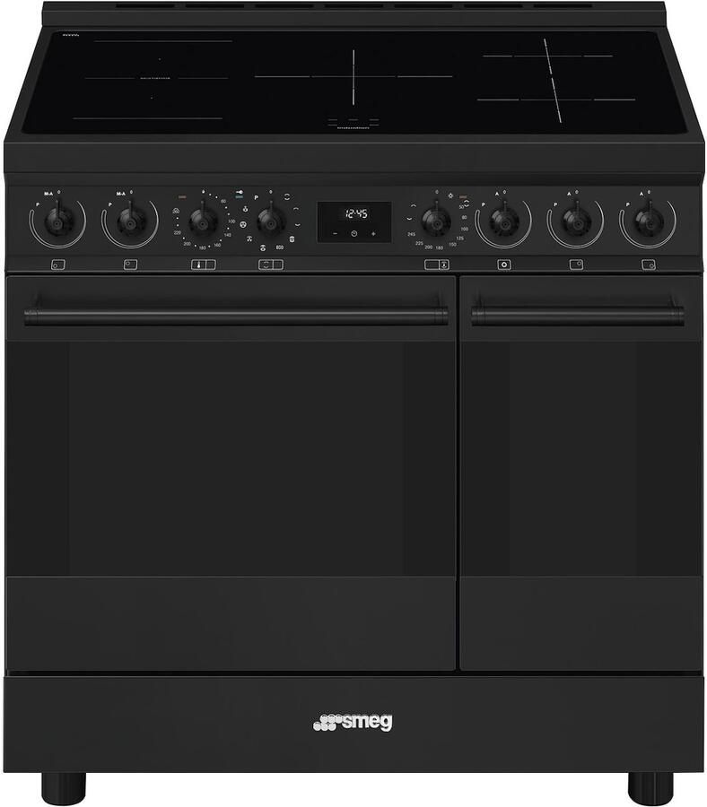 Smeg Symphony C92IPN2 fornuis Vrijstaand fornuis Electrisch Inductiekookplaat zones Zwart (2&3 fase)
