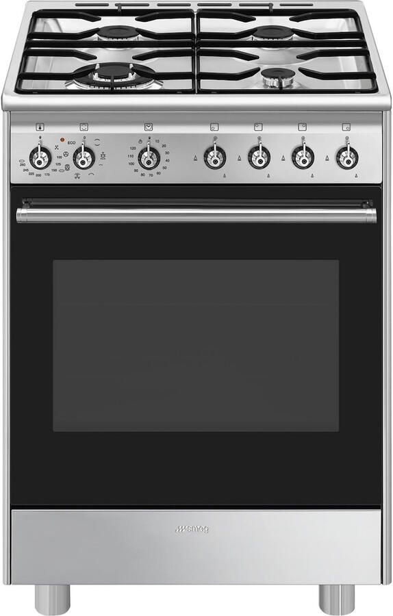 Smeg CX61GMXNLK Gasfornuis Grijs