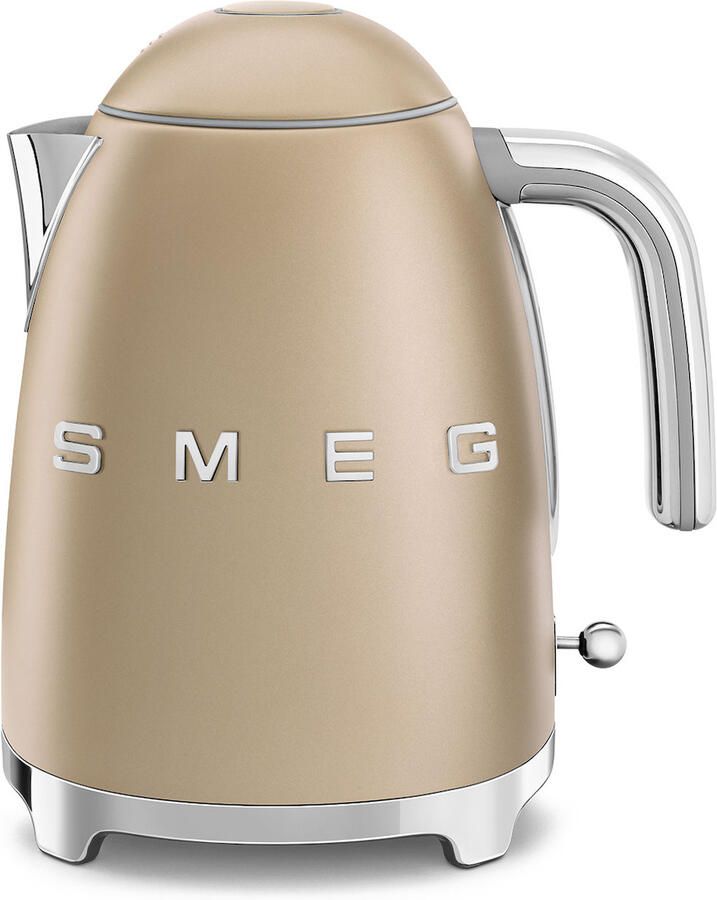 Smeg KLF03CHMEU Waterkoker 1 7 Liter 2400W RVS Kalkfilter 360° Draaivoet Soft Opening Automatische Uitschakeling '50s Style Mat Champagne
