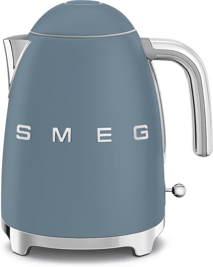 Smeg KLF03SBMEU Waterkoker 1 7 Liter 2400W RVS Kalkfilter 360° Draaivoet Soft Opening Automatische Uitschakeling '50s Style Mat Storm Blue