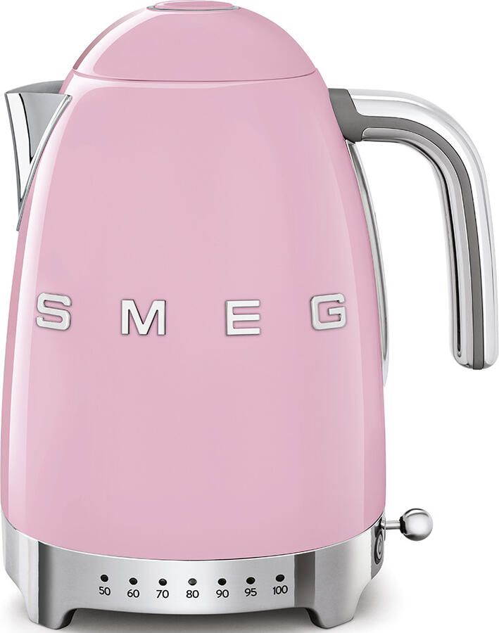 Smeg KLF04PKEU Waterkoker met Variabele Temperatuur 1 7 Liter 2400W 7 Temperatuurstanden Warmhoudfunctie RVS '50s Style Roze