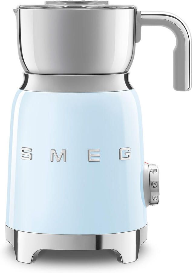 Smeg MFF11PBEU Melkopschuimer Inductie 500W 6 Programma's Warme & Koude Melkschuim RVS Kan '50s Style Pastelblauw