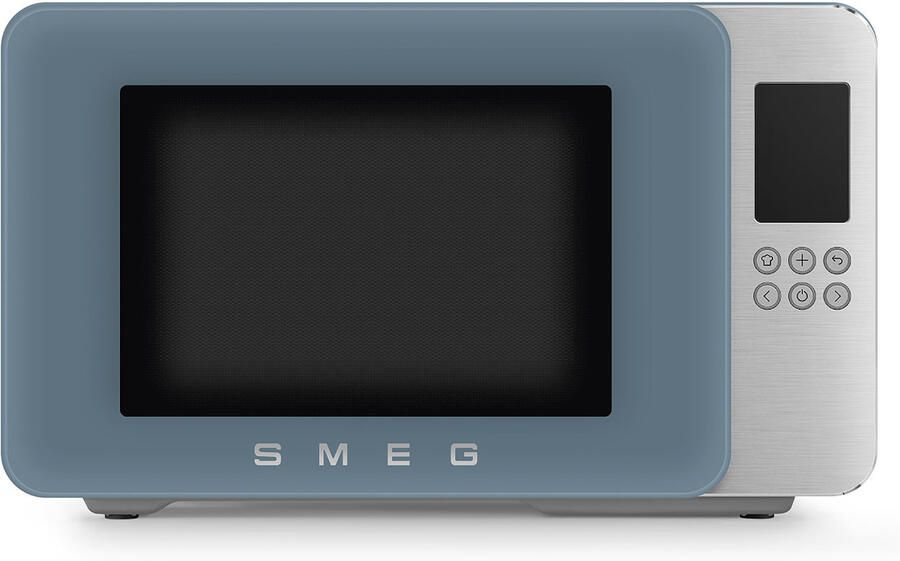 Smeg MOC01SBMEU Magnetron met Grill Combi-Magnetron 29L 1900W Inverter Technologie Soft Close 18 Automatische Programma's Collezione Mat Storm Blue