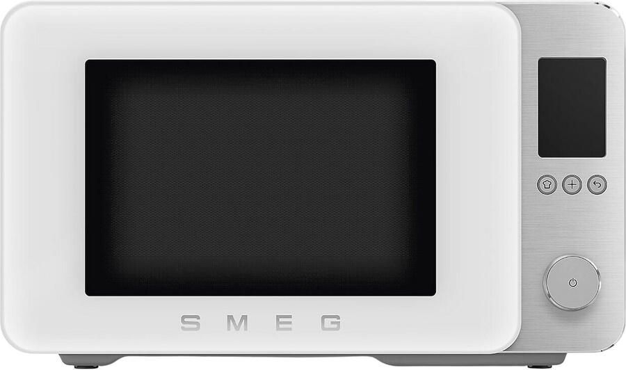 Smeg MOC02WHMEU Combi-Magnetron Air Fry Heteluchtoven & Grill 27L 2100W Inverter Technologie 25 Automatische Programma's Soft Close Collezione Mat Wit