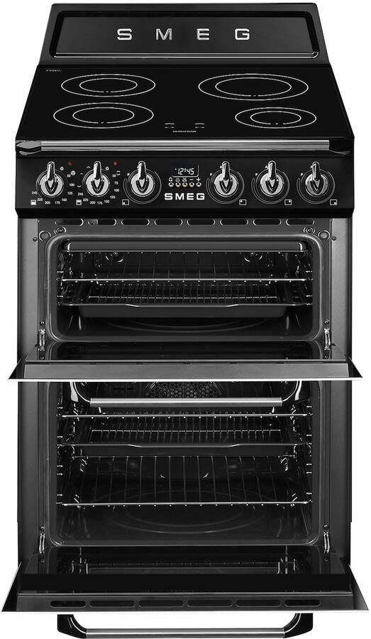 Smeg TR62IBL2 Vrijstaand Inductie Fornuis 60 cm Zwart 4 Inductiezones Multifunctionele Oven Victoria Design Energieklasse A - Foto 3