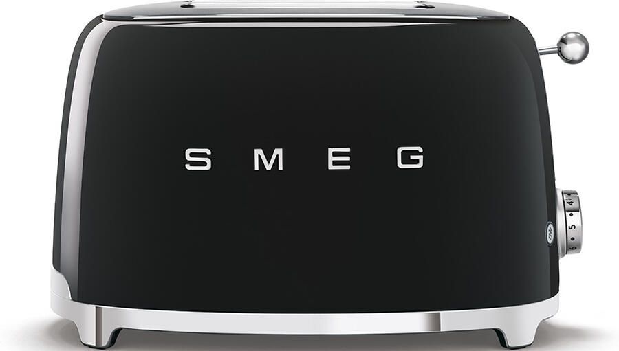 Smeg TSF01BLEU Broodrooster 2 Sleuven 950W 6 Bruiningsstanden Ontdooifunctie & Opwarmfunctie '50s style Zwart - Foto 2