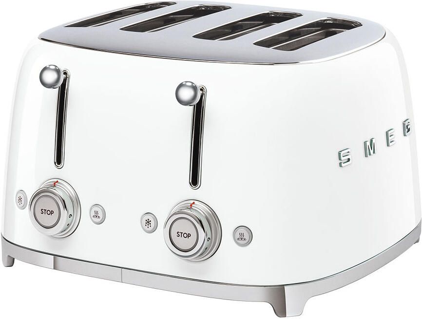 Smeg TSF03WHEU Broodrooster 4 Sneden 4 Brede Sleuven 2000W 6 Bruiningsstanden Ontdooifunctie Opwarmfunctie & Bagelfunctie '50s Style Wit - Foto 2