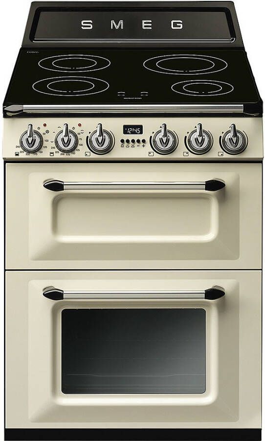 Smeg Victoria TR62IP2 Vrijstaand fornuis Crème Knoppen Voorkant Elektronisch Inductiekookplaat zones
