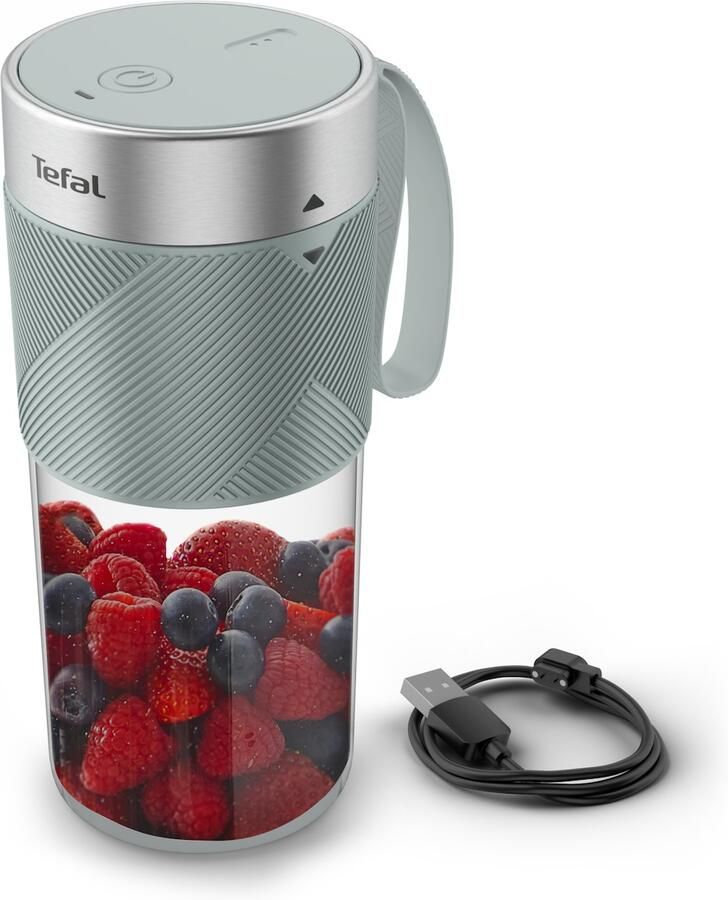 Tefal Lightmix BL1C04 Blender to Go Compact 300ml Tritan beker USB opladen Makkelijk Schoonmaken Blauw