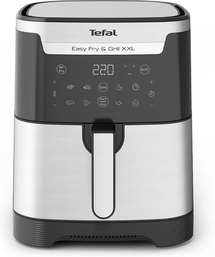Tefal Easy Fry & Grill XXL EY801D 2-in-1 Airfryer & Grill 6.5L FlexCook 8 Programma's RVS Voor 8 Personen