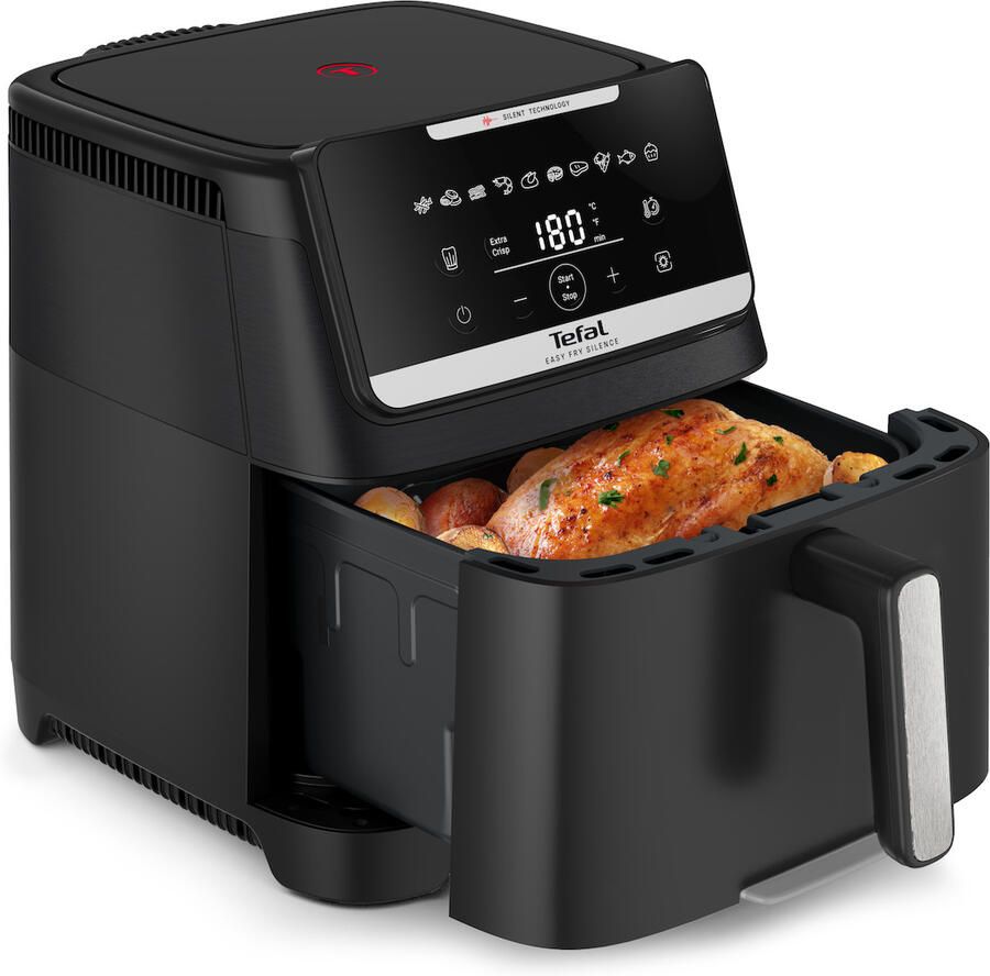 Tefal EY8428 Easy Fry Silence XXL Airfryer 5 6 liter 6 tot 8 personen Smart & Silence technologie