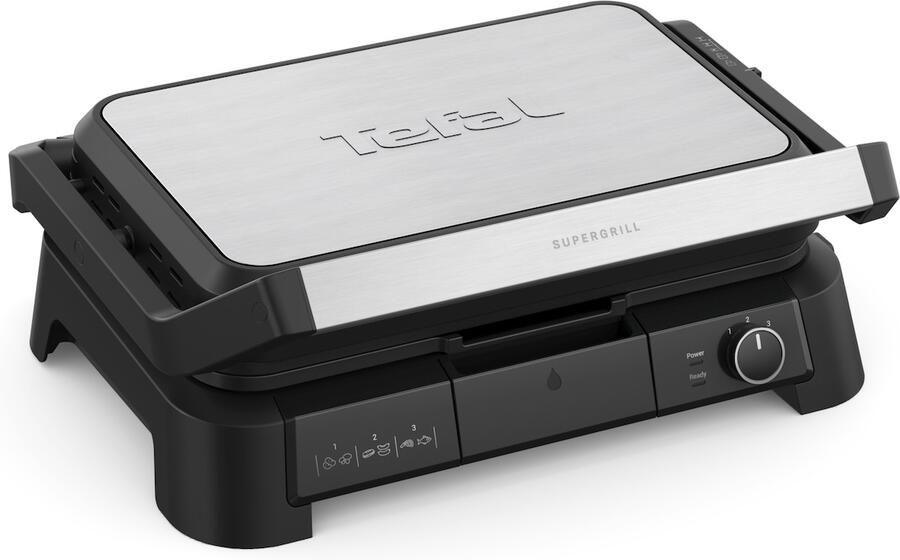 Tefal Contactgrill SuperGrill 3in1 XL Grill Barbecue- Ovenstand 3 temperaturen vaatwasmachinebestendige platen grillen voor tot 8 personen gc520d - Foto 6