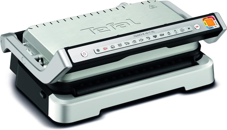 Tefal OptiGrill 4in1 XL GC784D Intelligente Contactgrill Grill Tafel barbecue Oven en Complete Maaltijd 12 Automatische Programma's Groot Grilloppervlak 2200W RVS