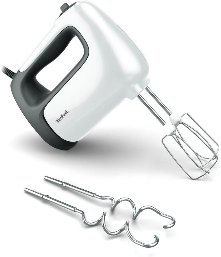 Tefal Prep'Mix+ HT4621 Handmixer Met Deeghaken en Gardes 5 Snelheden en Turbofunctie Maatbeker 500W Wit