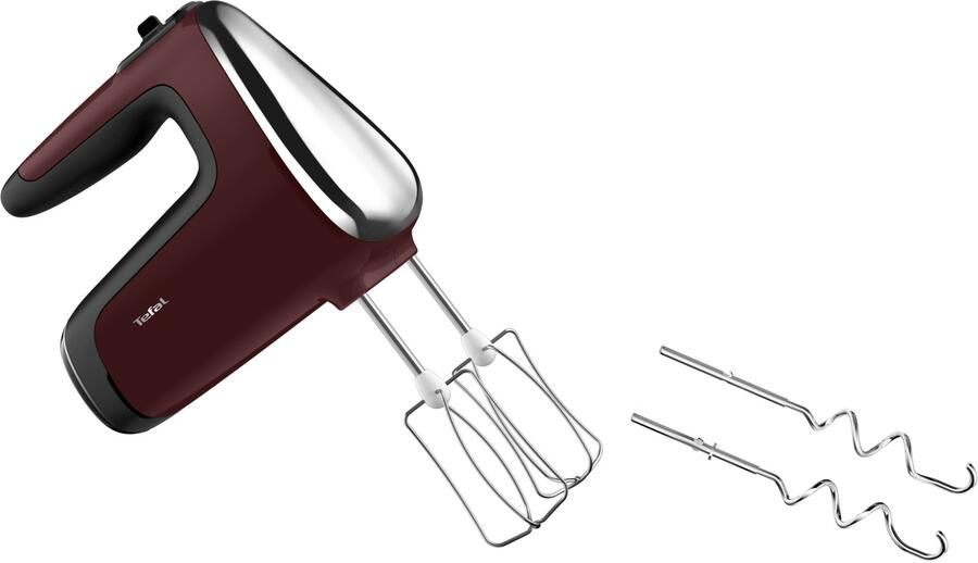 Tefal Powermix Silence HT6525 Handmixer Met Deeghaken en Gardes Staafmixer opzetstuk Variabele Snelheid en Turbofunctie Stille Werking 600W Rood - Foto 9