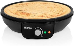 Tristar BP-2637 Crêpemaker – Pannenkoekenmaker Regelbare thermostaat – Voor pannenkoeken en crêpes Inclusief Accessoires Zwart