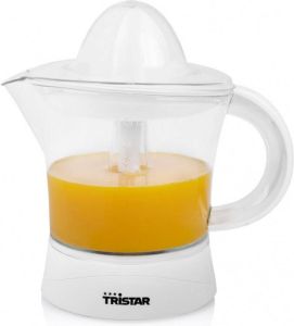 Tristar Citruspers CP-3006 Elektrische Citruspers met afneembare schenkkan Twee perskegels Met pulpfilter 1 2 liter Wit