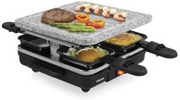 Tristar Gourmetstel RA-2745 Steengrill Raclette Gourmetset voor 4 peronen Grillplaat 21 x 21 cm Met afneembare stenen grillplaat Zwart - Foto 2